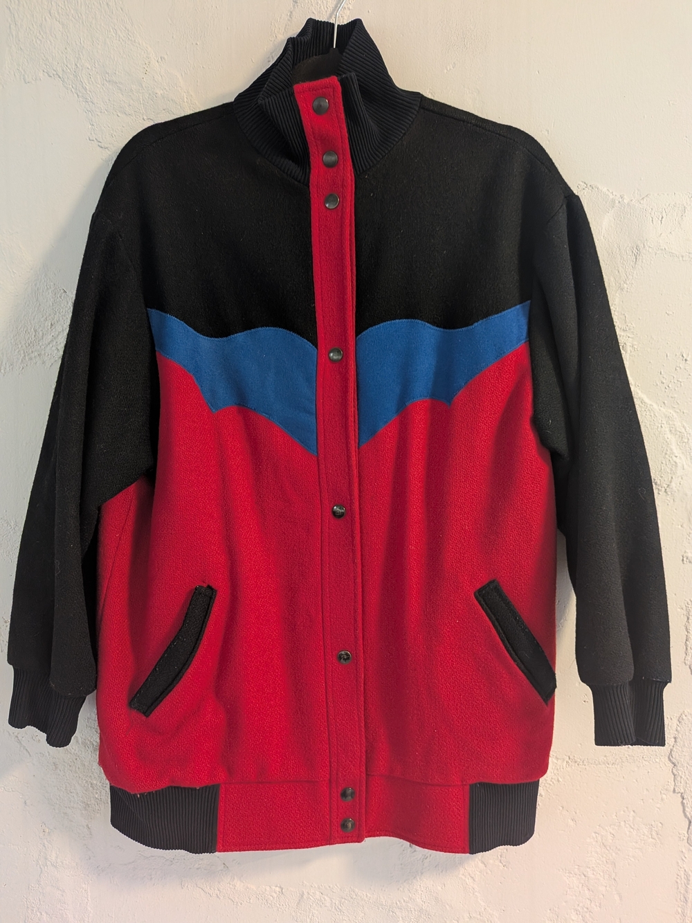 Vintage Pioneer Wear Wool Blend Western Jacket Men's Medium Longhorn Color Block